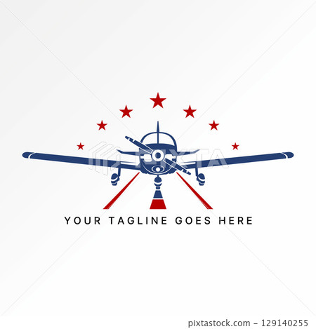 Logo design graphic concept creative premium vector stock image top sell aviation plane flying pilot sky vacation tourism transport army historic jet 129140255