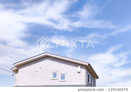 White houses and blue sky 129140479