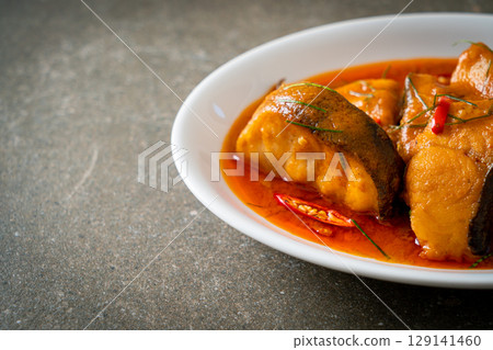Redtail Catfish Fish in Dried Red Curry Sauce that called Choo Chee 129141460
