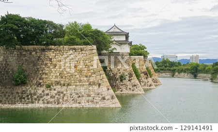 大阪城的石牆 大阪城的石牆 129141491
