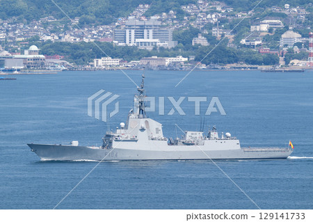 Spanish Navy frigate Méndez Núñez sailing through Kure Bay 129141733