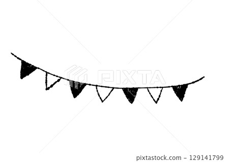 Hand drawn triangle garland illustration 129141799