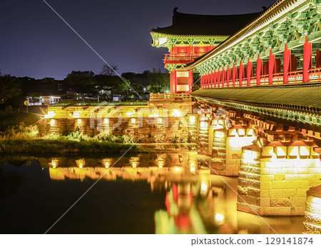 korea building at night 129141874