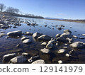 river in winter sunny day 129141979