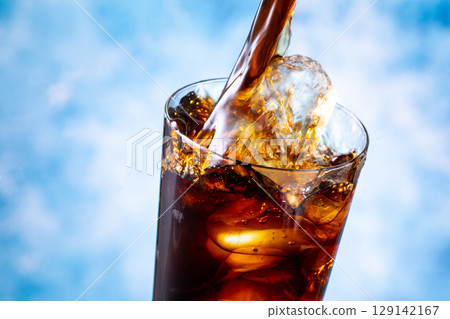 Pour iced coffee Pour iced coffee 129142167