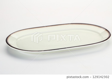 Empty clean color plate dishware Empty clean color plate dishware 129142302