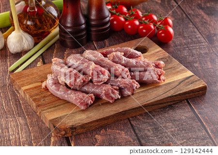 Raw chicken neck for cooking 129142444