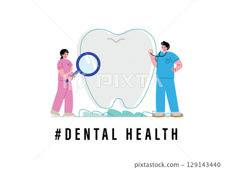 Dentist examining teeth Dentist examining teeth 129143440
