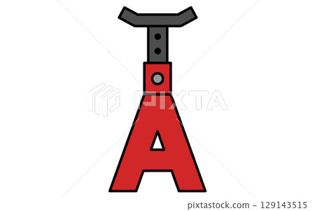 Jack stand, simple and cute line drawing icon 129143515