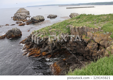 Rocky area around Cape Hanasaki and Kurumaishi on the Nemuro Peninsula 129143821