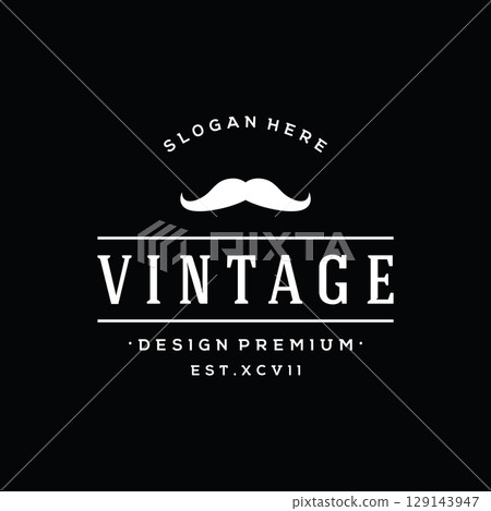 Logo design typography vintage retro badge for business , clothing , barber , restaurant and bar. 129143947