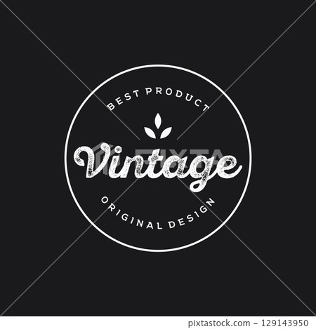Logo design typography vintage retro badge for business , clothing , barber , restaurant and bar. 129143950