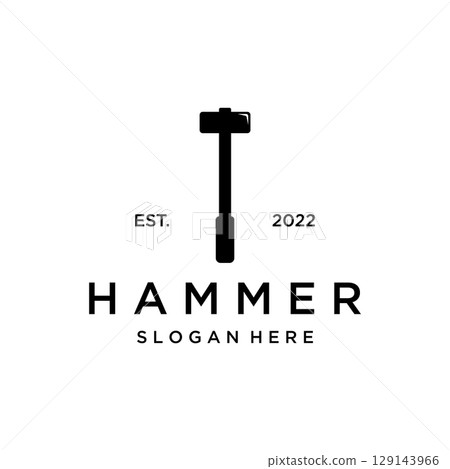 Retro vintage crossed hammer and nails logo template design.Logo for home repair service, carpentry,badges, woodworking. Retro vintage crossed hammer and nails logo template design.Logo for home repair service, carpentry,badges, woodworking. 129143966