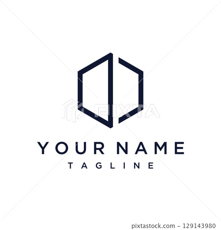 Creative and simple hexagon box or cube geometry logo template design.Logo for business, company, network,technology. Creative and simple hexagon box or cube geometry logo template design.Logo for business, company, network,technology. 129143980