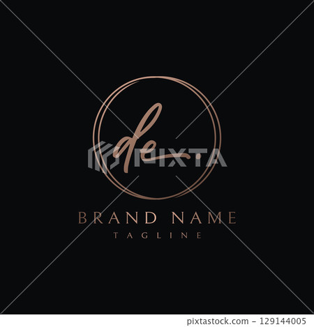 Luxury and elegant handwritten Initials Logo Design. Logo for signature , boutique , salon , beauty , photography and fashion. Luxury and elegant handwritten Initials Logo Design. Logo for signature , boutique , salon , beauty , photography and fashion. 129144005