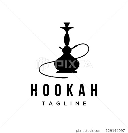 Isolated hookah, shisha or water pipe Logo design for club, bar, cafe and shop. Isolated hookah, shisha or water pipe Logo design for club, bar, cafe and shop. 129144097