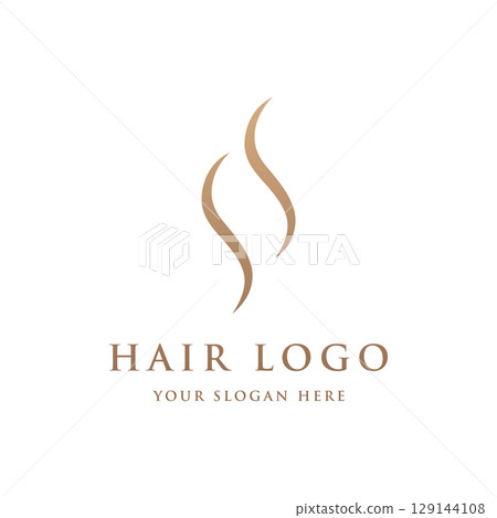 Abstract Logo template design luxury and beautiful hair waves Logo for business, salon, beauty, hairdresser, care. Abstract Logo template design luxury and beautiful hair waves Logo for business, salon, beauty, hairdresser, care. 129144108