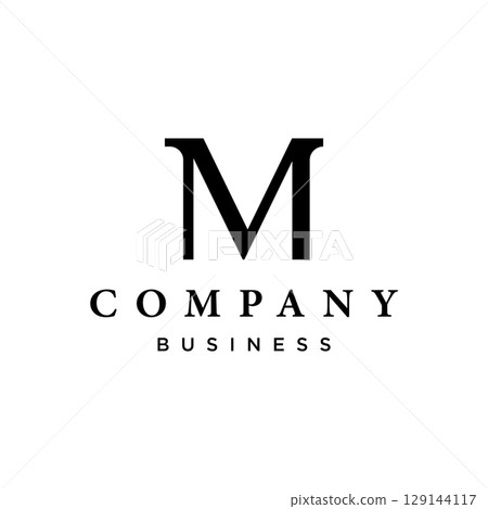 Logo design for the initial letter M monogram or geometry that is unique, modern, luxurious and elegant. Logo for business, brand, business card and company. 129144117