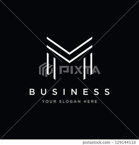 Logo design for the initial letter M monogram or geometry that is unique, modern, luxurious and elegant. Logo for business, brand, business card and company. 129144118