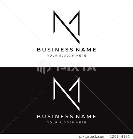 Logo design for the initial letter M monogram or geometry that is unique, modern, luxurious and elegant. Logo for business, brand, business card and company. Logo design for the initial letter M monogram or geometry that is unique, modern, luxurious and elegant. Logo for business, brand, business card and company. 129144125
