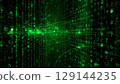 Abstract modern digital black technological background with glowing green elements 129144235