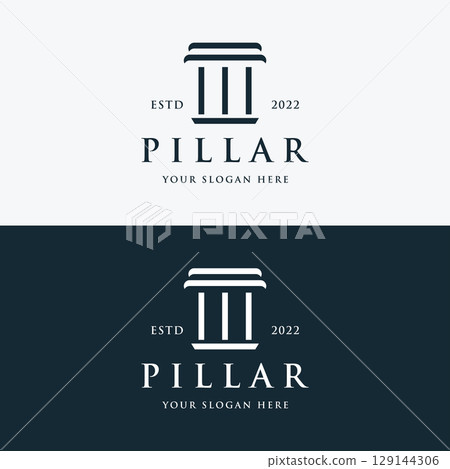 Pillar Logo Design for lawyers with a luxurious and modern building column concept. 129144306