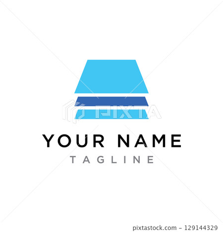 Premium classic parquet wood tile or ceramic tile logo template design. 129144329