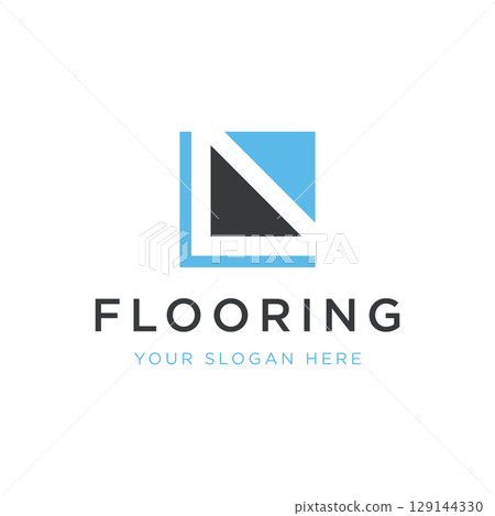 Premium classic parquet wood tile or ceramic tile logo template design. 129144330