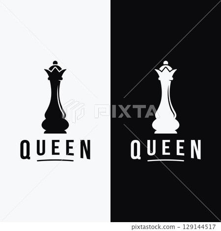 Retro vintage chess club logo template design.Logo for tournament, badge, sport. 129144517