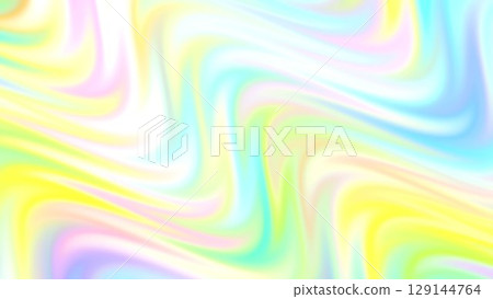 Pastel colorful wave lines, holographic stripes background holographic material 129144764