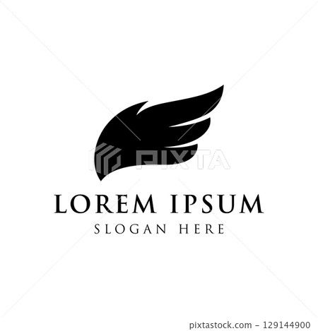 Unique and creative wing element logo template design. Logo for business, freedom and symbols. 129144900