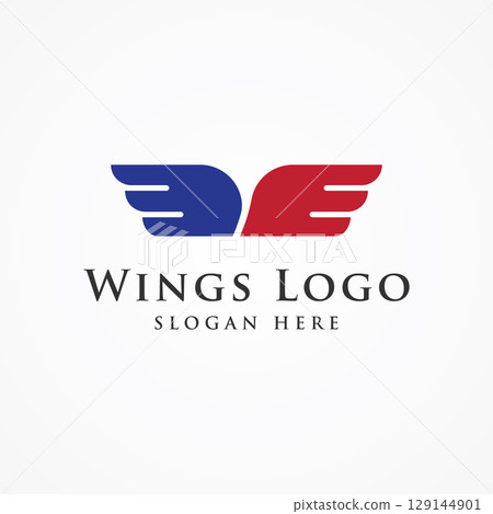 Unique and creative wing element logo template design. Logo for business, freedom and symbols. Unique and creative wing element logo template design. Logo for business, freedom and symbols. 129144901
