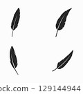 Luxurious author's feather design logo with creative ideas. Inspired by the author, quill feather. 129144944
