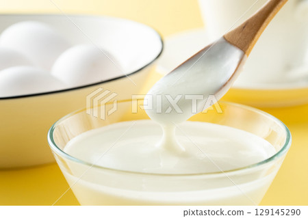 Eat yoghurt 129145290