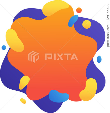 Abstract organic shape badge , flat vector design with shadow for branding or advertisement Abstract organic shape badge , flat vector design with shadow for branding or advertisement 129145699