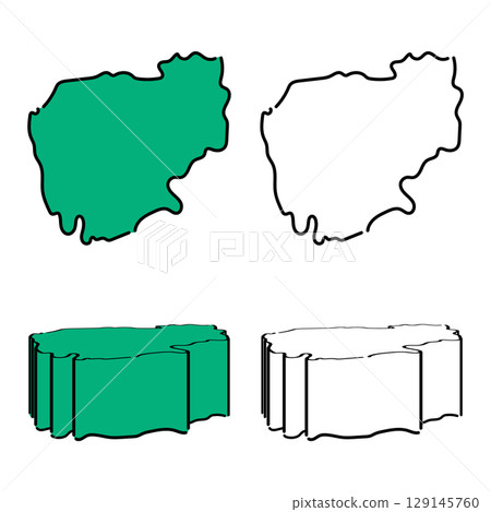 Handwritten Kingdom of Cambodia vector material set 01 129145760