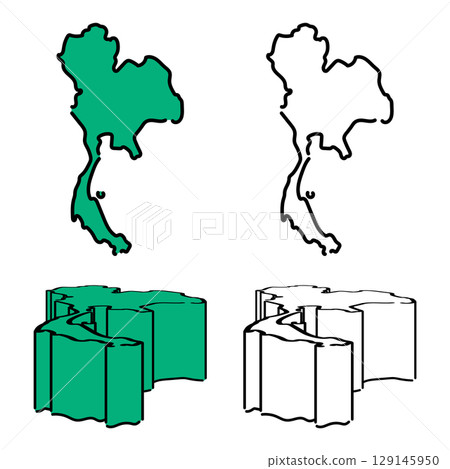 Handwritten Kingdom of Thailand Vector Material Set 01 129145950