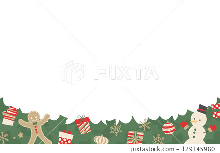 Christmas frame vector illustration lower Christmas frame vector illustration lower 129145980