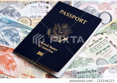 American Passport on Nepalese rupee American Passport on Nepalese rupee 129146223