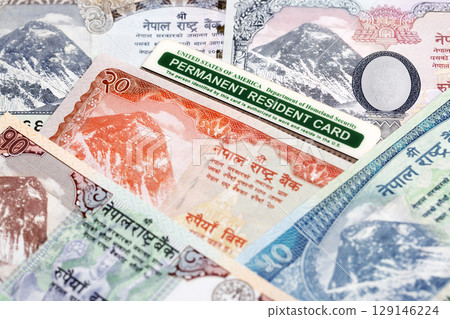 American Permanent Resident Card on Nepalese rupee 129146224