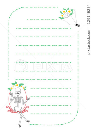 cute Halloween note paper with line 129146254