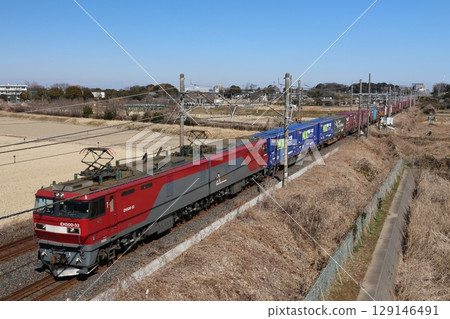 宇都宮線運行的EH500牽引貨櫃貨運列車 宇都宮線運行的EH500牽引貨櫃貨運列車 129146491