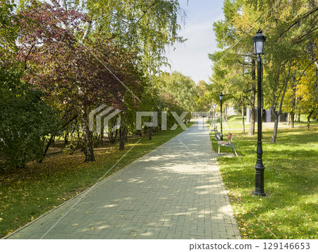 Almaty - Green park promenade / Almaty, Kazakhstan Almaty - Green park promenade / Almaty, Kazakhstan 129146653