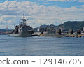 Self-Defense Force vessels anchored at Kure Port 129146705