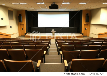 empty blank screen of empty room in a public 129146725