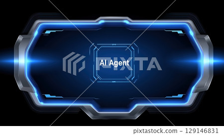 AI Agent assistance concept, Futuristic interface design featuring AI Agent text. 129146831