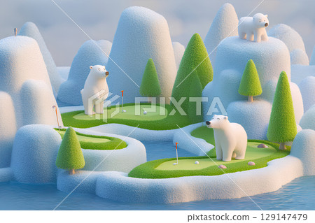 Polar Bear's Golf Round (3D) 129147479