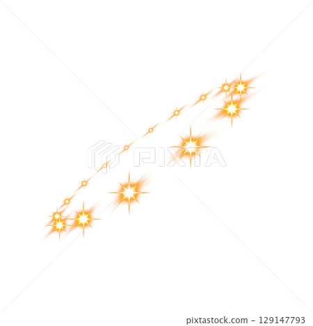 Orange glowing spark trail effect on transparent background Orange glowing spark trail effect on transparent background 129147793