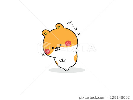 A cute hamster bowing 129148092