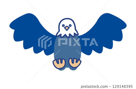Front view illustration of a hawk flying pose 129148395